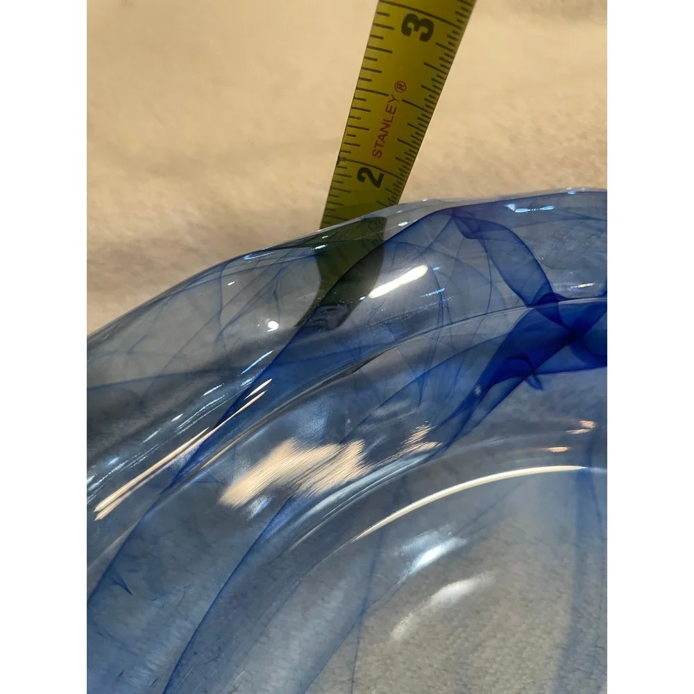 Pyrex Cobalt Blue Swirl Glass Pie Plate 9.5 Inch Fluted Rim Bakeware 24cm